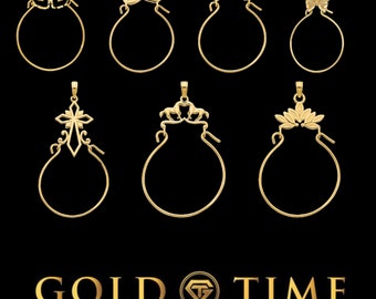 14K Gold Charm Holder Pendant – Symbolic Designs, 40mm Length