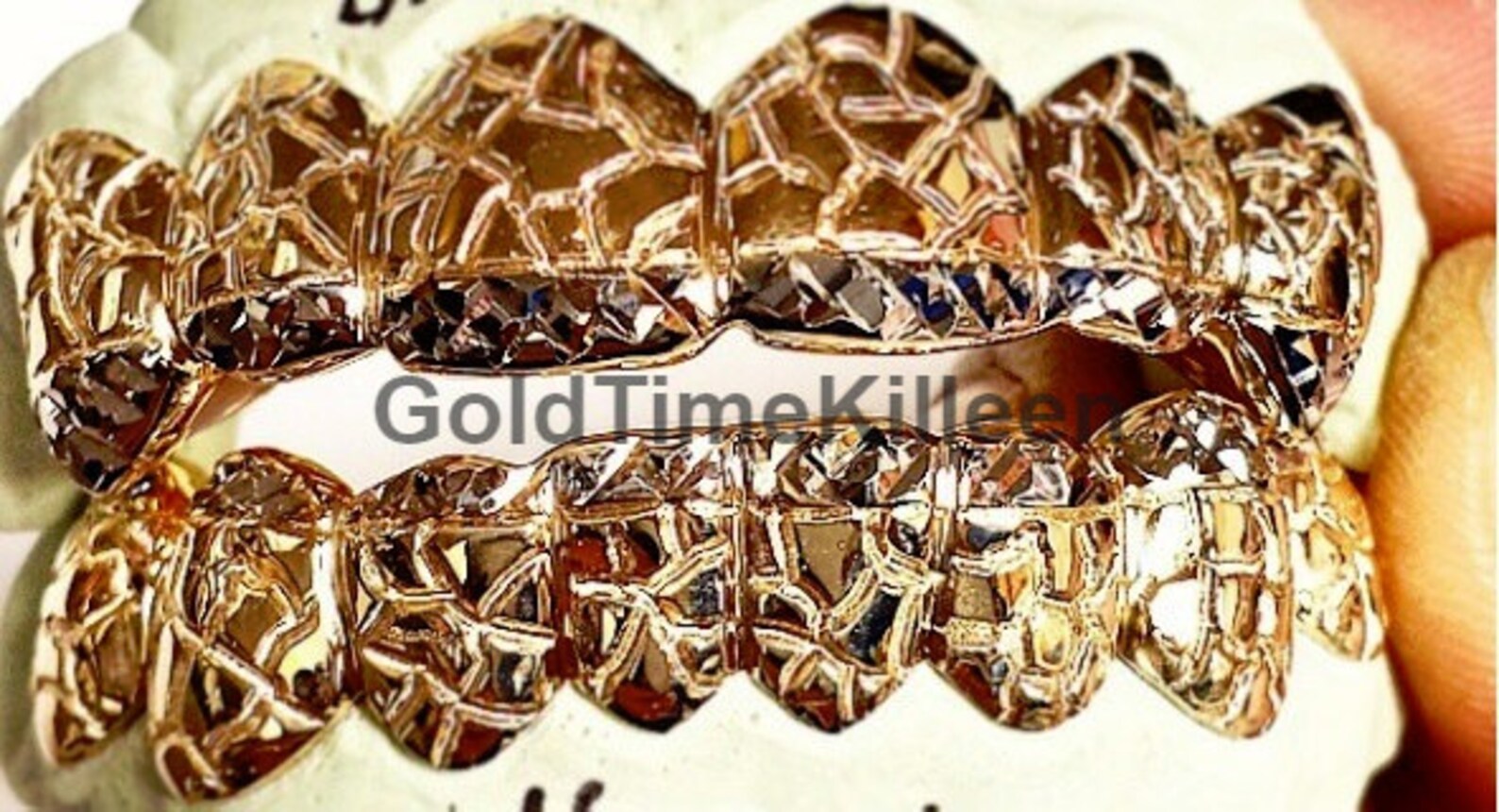 Custom Genuine Gold Grillz Top Bottom Nugget with Diamond Etsy
