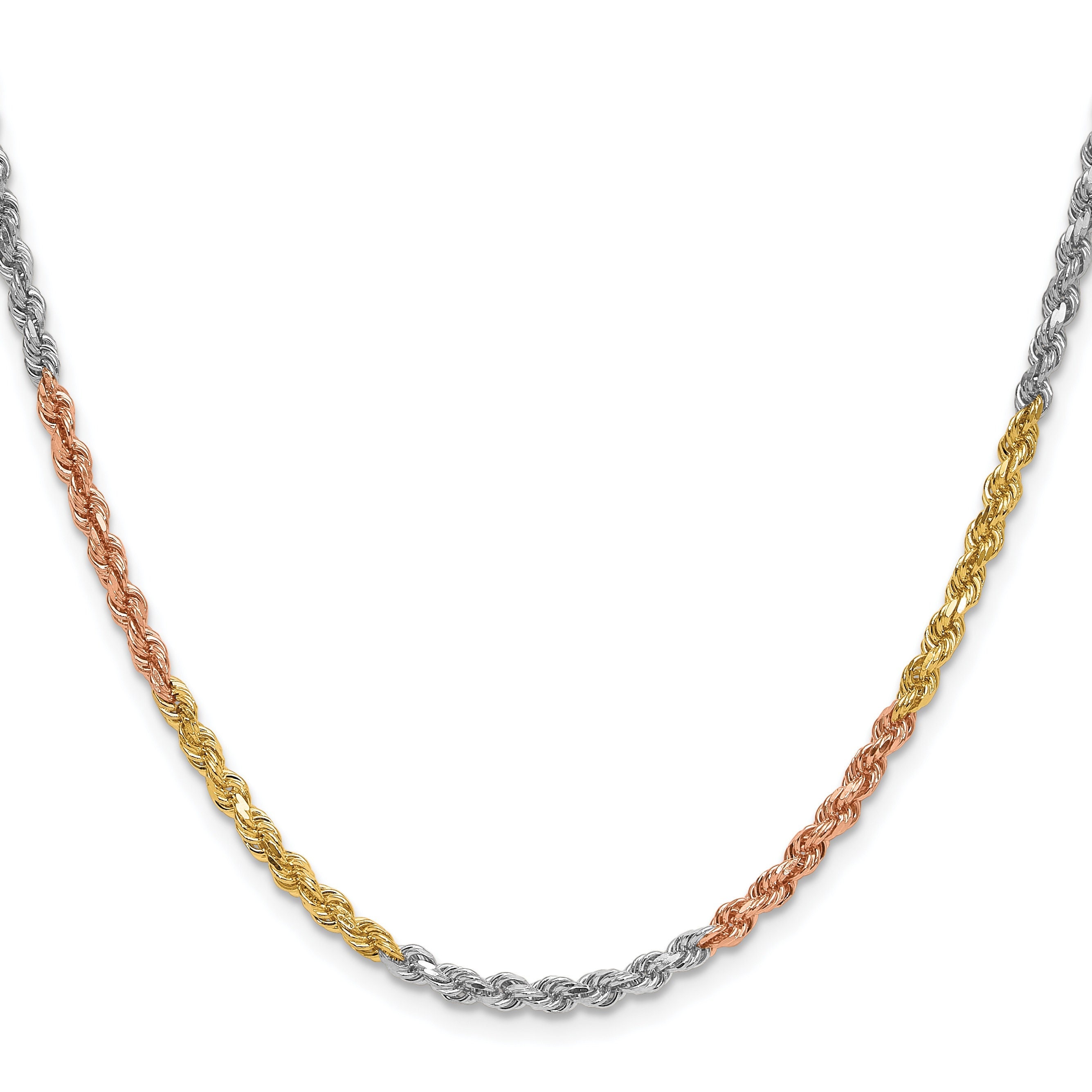 14K yellow gold 16-Inch 14K Yellow Gold Laser Rope Chain