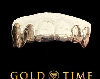 Grillz personalizado: colmillos e incisivos sólidos, incluye kit de moldes