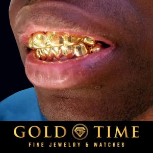 Custom 12-20 Piece Solid Gold Top & Bottom Grillz Set: Handmade, Includes Impression Kit