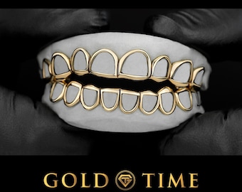 Custom Handmade Open Face Grillz: Gold or Silver Teeth, Impression Kit