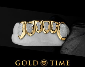 Diamond-Dust Box Grillz: Custom Handmade Silver or Gold Grill - Includes Mold Kit