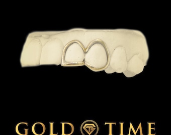 Custom Open Window Grillz – Personalized Silver or Gold Teeth Jewelry (Impression Kit Included)