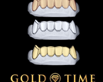 Custom Piece Solid Grillz With Canine Fangs – Made to Order in