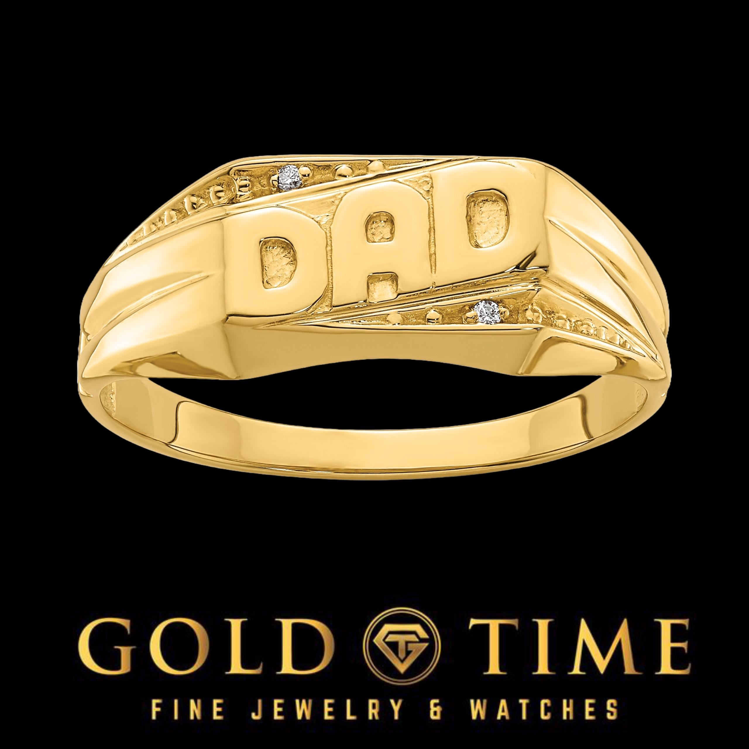 9ct Gold Hallmarked 'DAD' Ring With Curb Side Details - Unbranded, New With Packaging