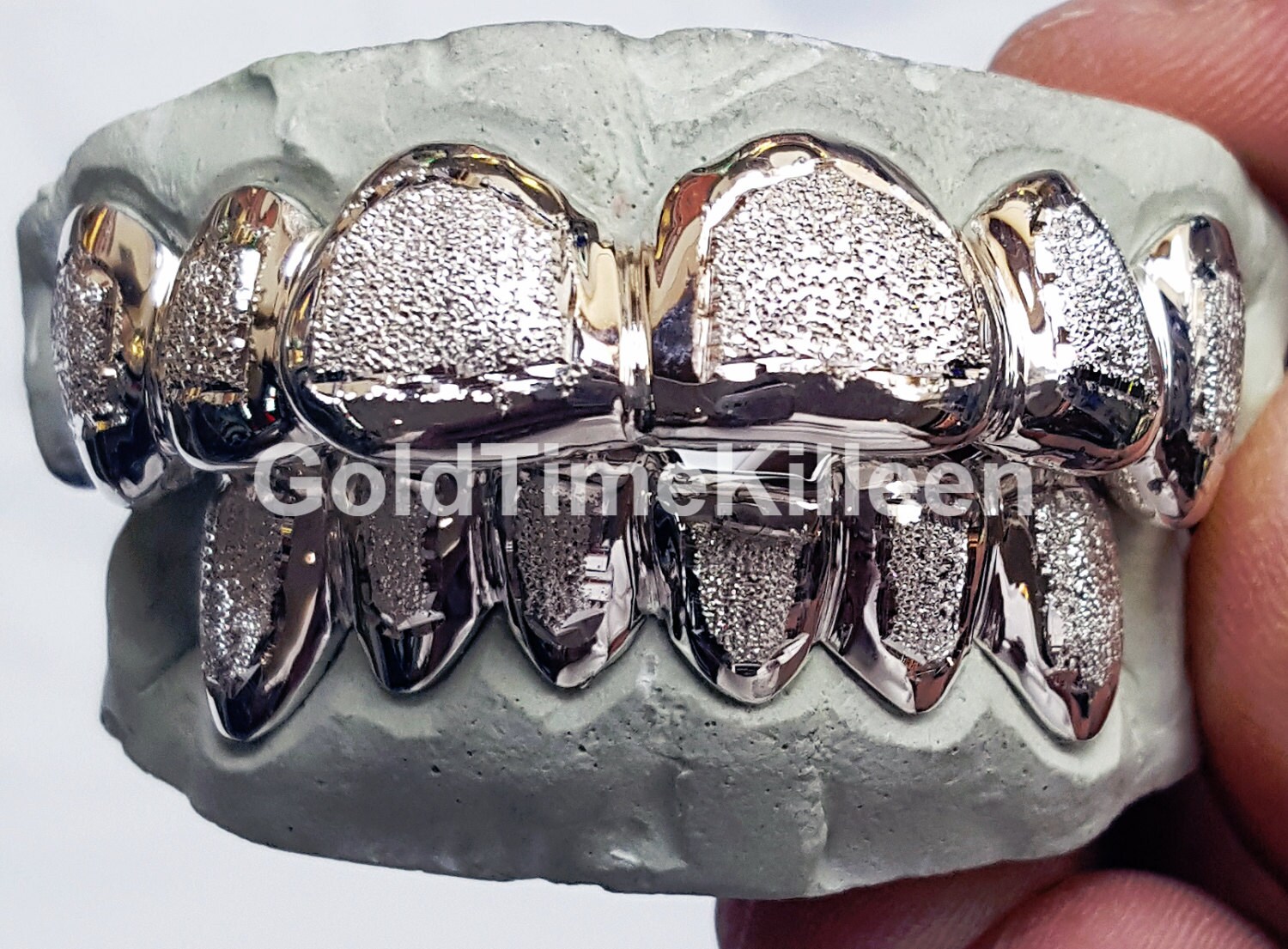 Custom Genuine White Gold Grillz Top and Bottom Set Diamond Etsy