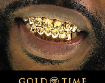 Custom Solid Grillz with Perm Cuts: Handmade Gold, Silver, Rose, Black
