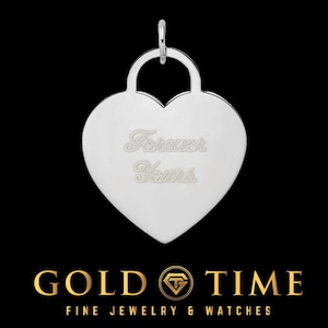14k Gold Heart Disc Charm Pendant – Custom Engravable Front & Back – Yellow or White Gold – Personalized Gift – Made to Order