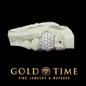 Doppel Cap Moissanite Grillz - Bustdown Eckzahn, Gefrorene Schneidezahnspitze