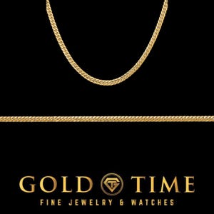 14k Solid Gold Miami Cuban Chain Necklace or Bracelet – 3.5mm Polished Finish – 14k Yellow Gold – Men’s or Women’s Jewelry Gift
