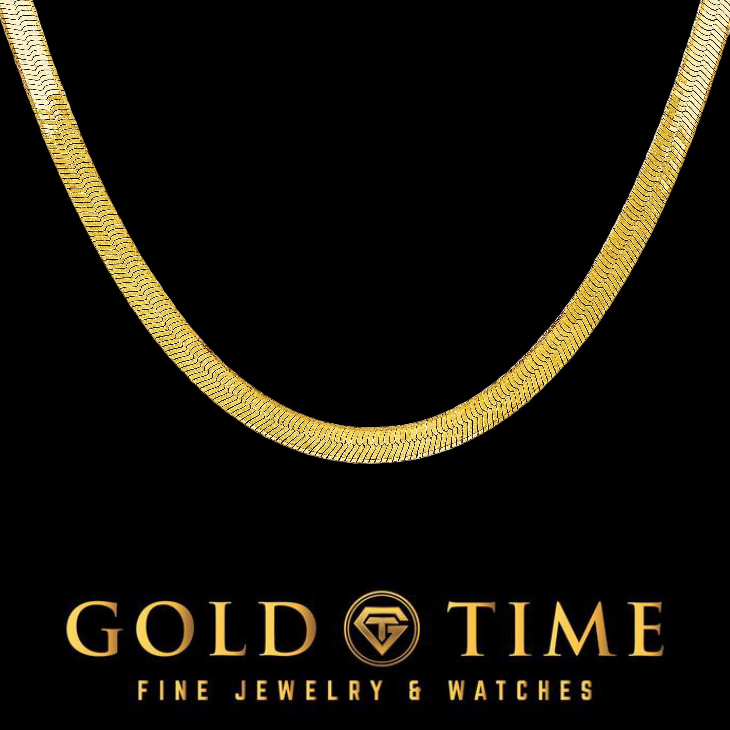Collana a spina di pesce in oro massiccio 14K: catena a serpente da 3,34 mm - Italia