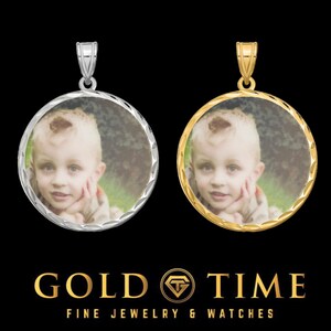 Custom Photo Memory Pendant Necklace - Personalized Picture Charm in Sterling Silver or Gold - Pet Memorial, Gift for Her, Made to Order