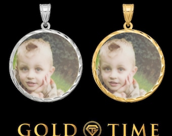 Collar con colgante de foto personalizado: plata de ley u oro, dije con foto personalizada