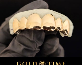 Custom Classic Solid Grillz - Sterling Silver, 8K, 10K, 14K Gold - Yellow, White, Rose Options - Single, Double, Triple Caps