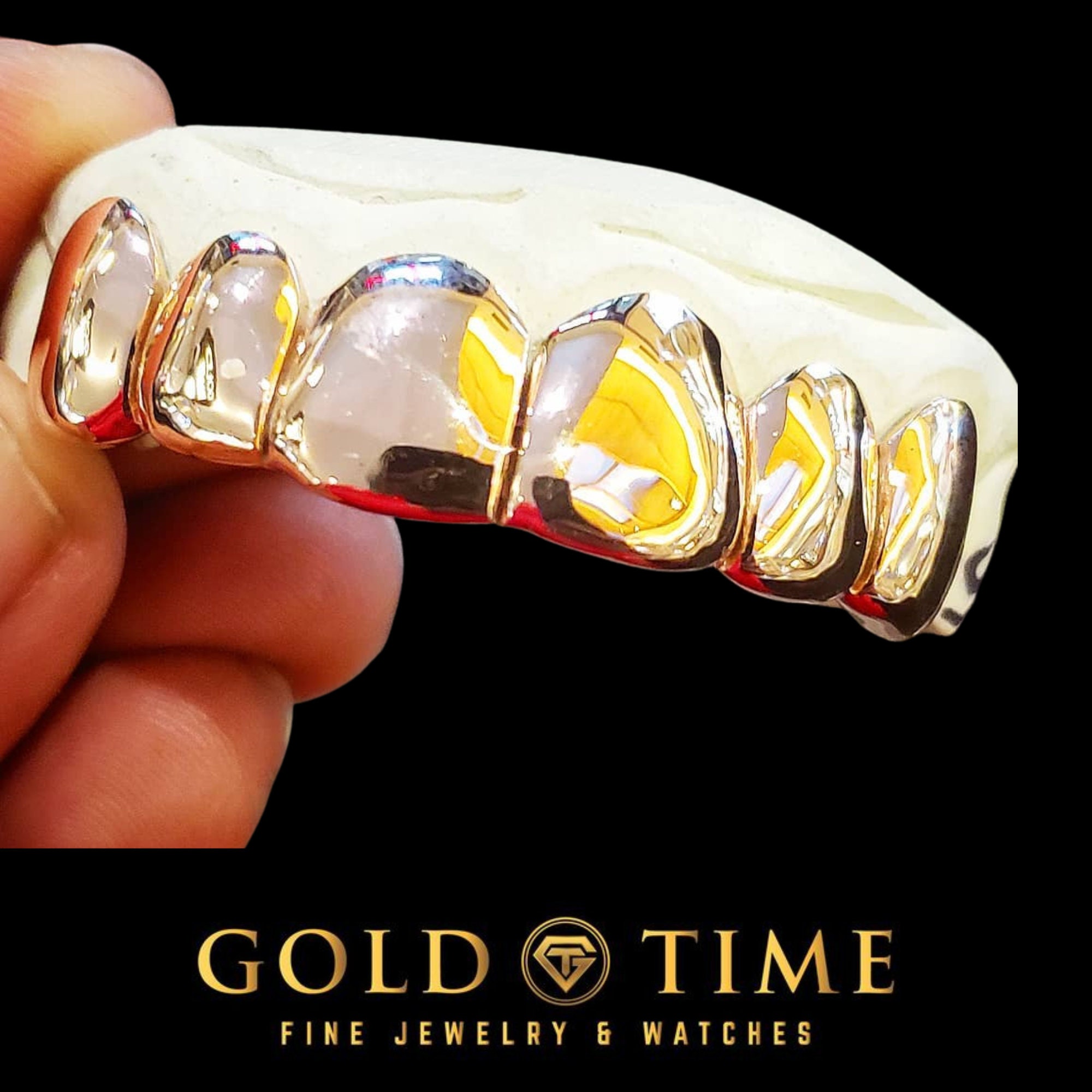 Custom Solid Grillz With Perm Cuts: Handmade Gold, Silver, Rose