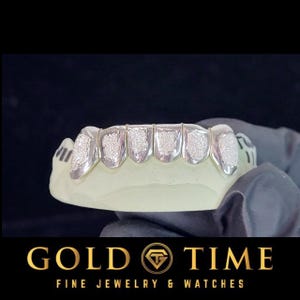 Custom Luxury Grillz - 6 Piece Diamond-Dust Box Design - Silver, 10k, 14k - Yellow, White, Rose Options - Includes Impression Kit