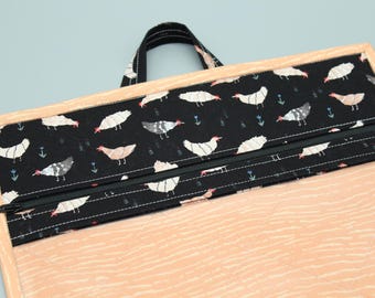 Borsa media in vinile con manico - Croissant al pollo - 12" trapuntata