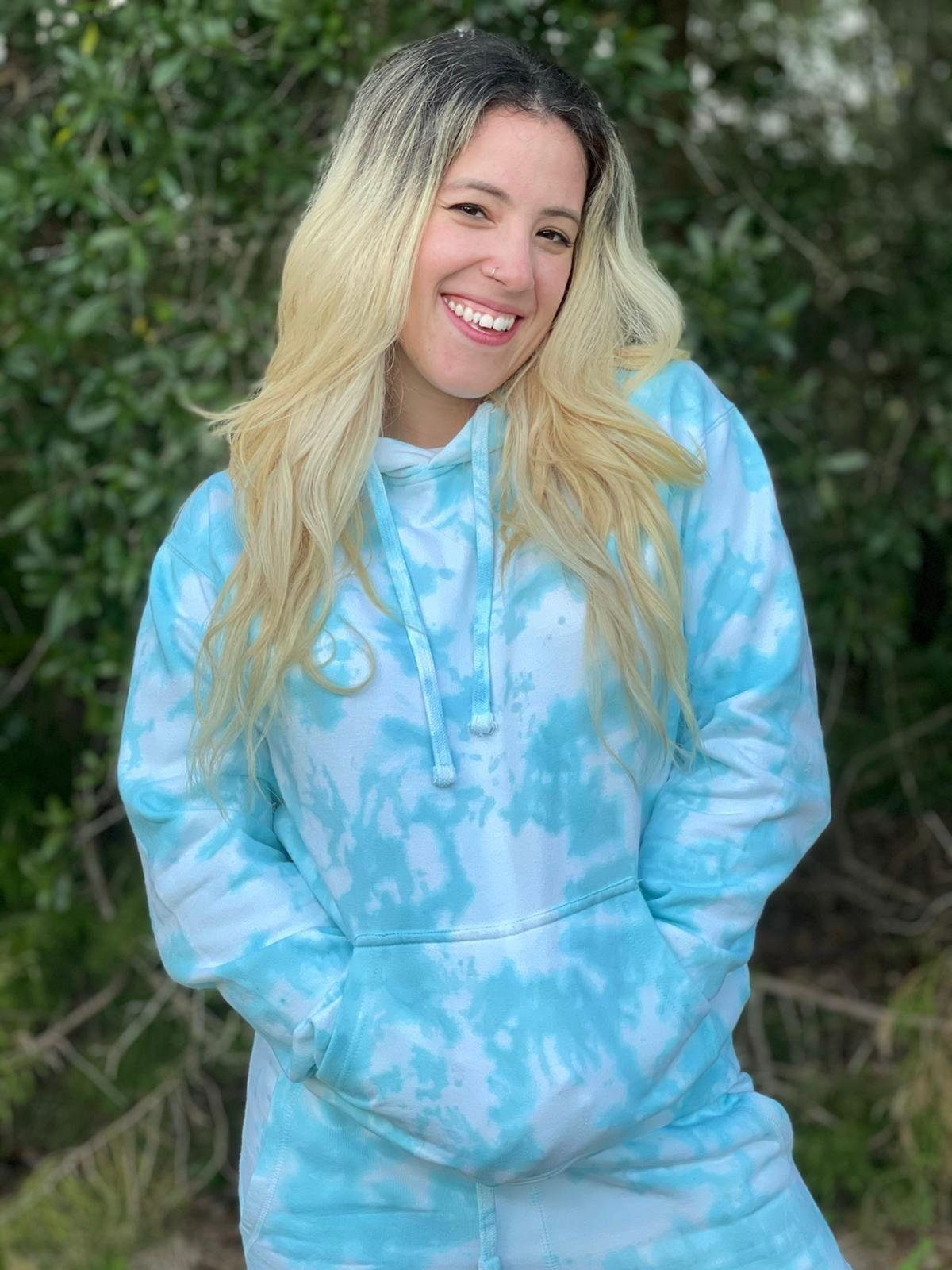 Teal tie hotsell dye hoodie