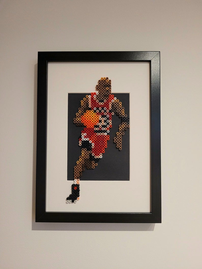 Michael Jordan Pixel Art Basketball Gift Perler Beads Etsy Hong Kong