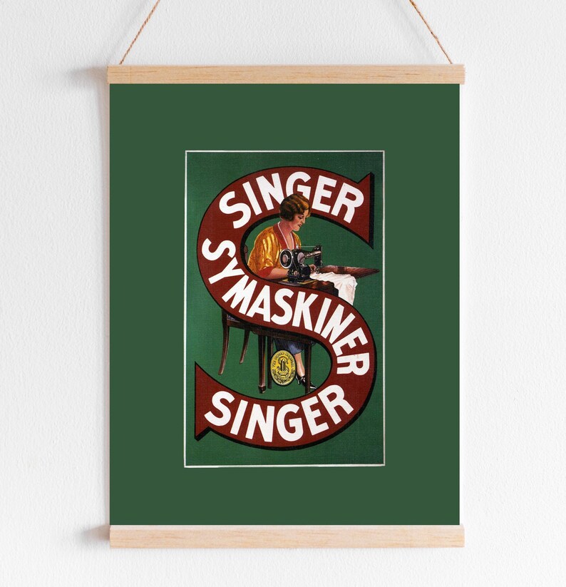 Retro Vintage Digital Poster Singer Sewing Machine Ad Sewing Etsy