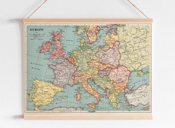 Antike Europa Karte Drucken Europa Druckbare Karte Plakat Etsy