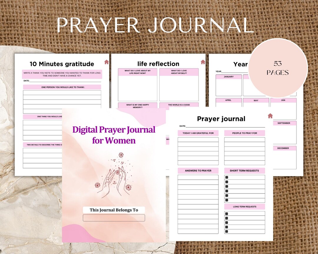 Printable Prayer Journal PDF: Daily Scripture, Gratitude & Reflection ...