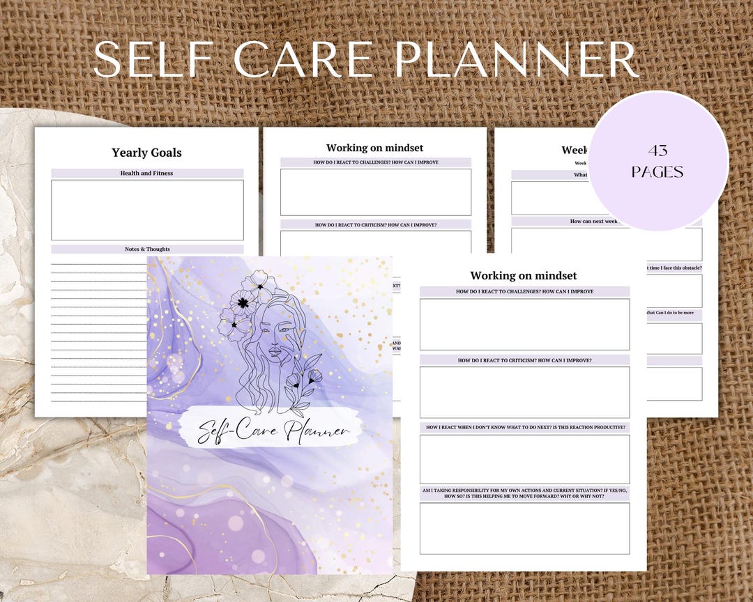 Self Care Planner Printable: Daily Wellness & Mental Health Journal ...
