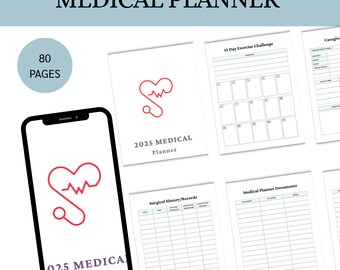 Medical Planner Printable: Health Organizer & Doctor Visit Tracker (PDF Download)