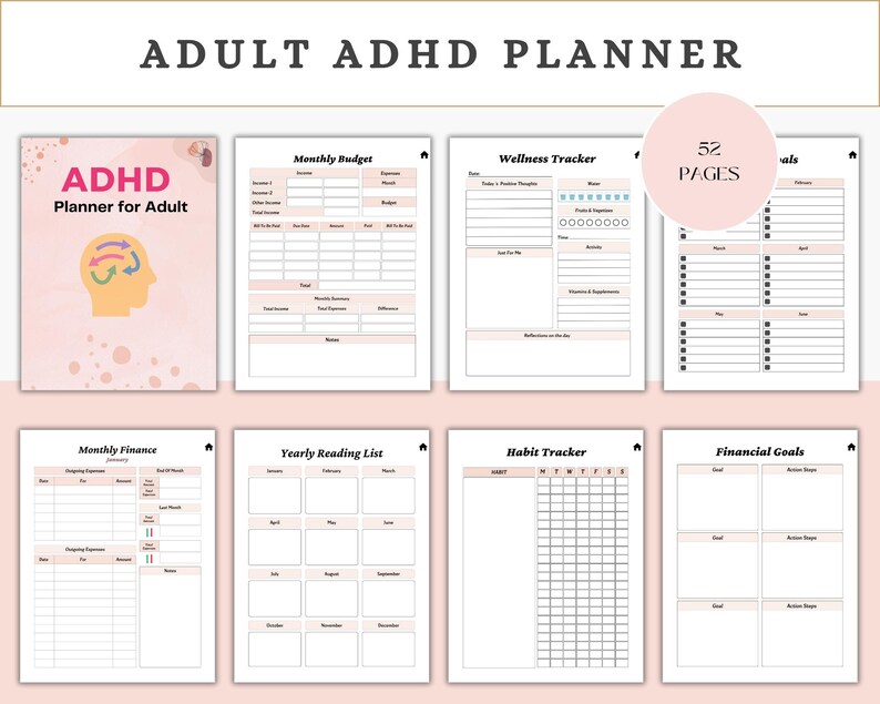 Adult ADHD Planner Printable: Daily Focus & Routine Tracker (digital ...