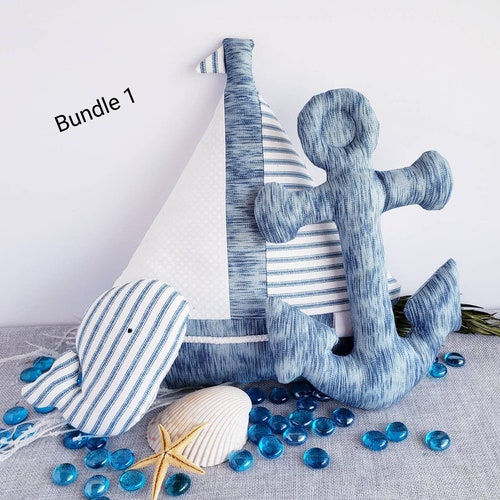 Plush Sailboat Pillow Bundle of 3 You Choose Stuffed Anchor Etsy Canada