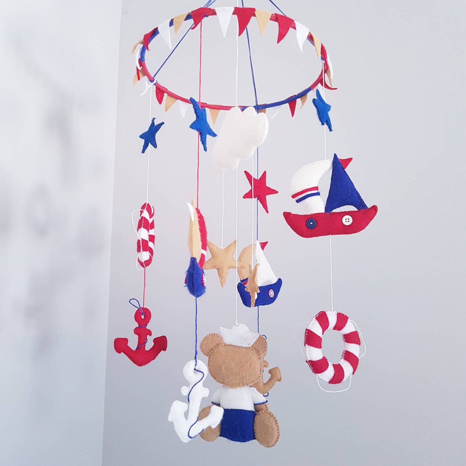 Nautical Baby Mobile Sailor Mobile Crib Ocean Mobile Etsy