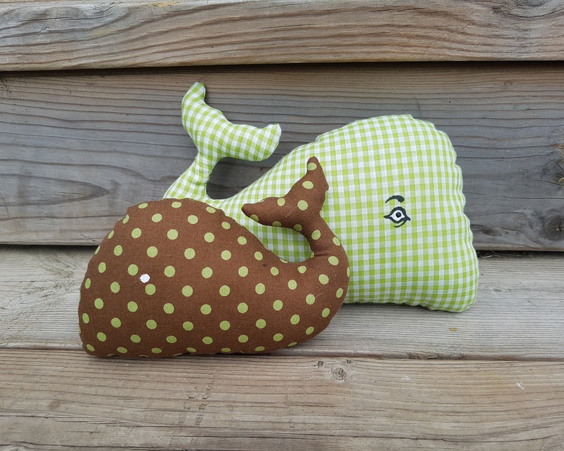Colorful Plush Whales plush whale stuffed whale toy Set of 2 nautical nursery toy Nautical kids room decor nautical plushie