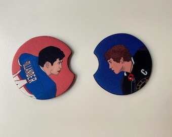 Heated Rivalry Car Coasters- Car Coasters & Accessories