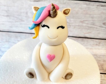 Fondant Unicorn Cake Topper - Unicorn Cake - Unicorn Party