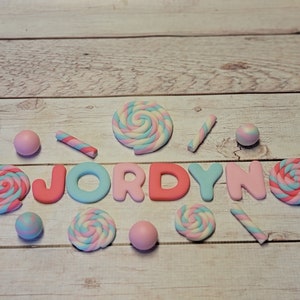 Fondant Candy Lolipop Cake Toppers - Fondant Name Cake Topper