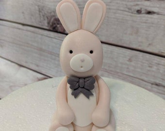 Fondant Bunny Cake Topper - Fondant Rabbit - Bunny Cake - Easter Cake - Fondant Easter Cake Topper