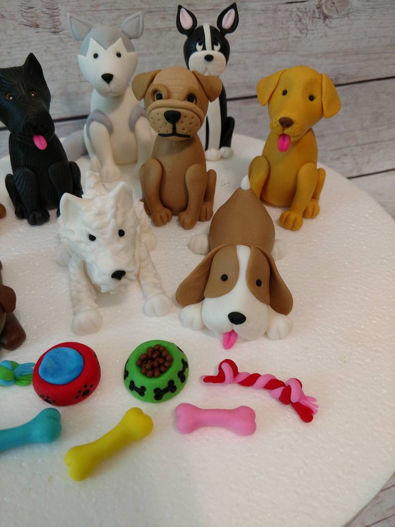 Fondant Dog Cake Toppers Fondant Dogs Dog Lover Party | Etsy