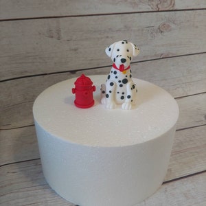 Fondant Dalmatian Cake Topper- Fondant Dogs - Fondant Fireman Hat - Dog Fireman Cake - Fireman Dalmatian
