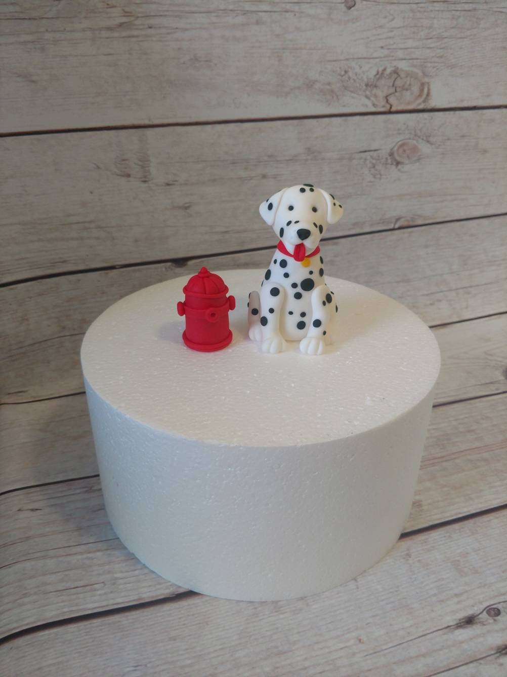 Fondant Dalmatian Cake Topper- Fondant Dogs Fondant Fireman Hat Dog  Fireman Cake Fireman Dalmatian