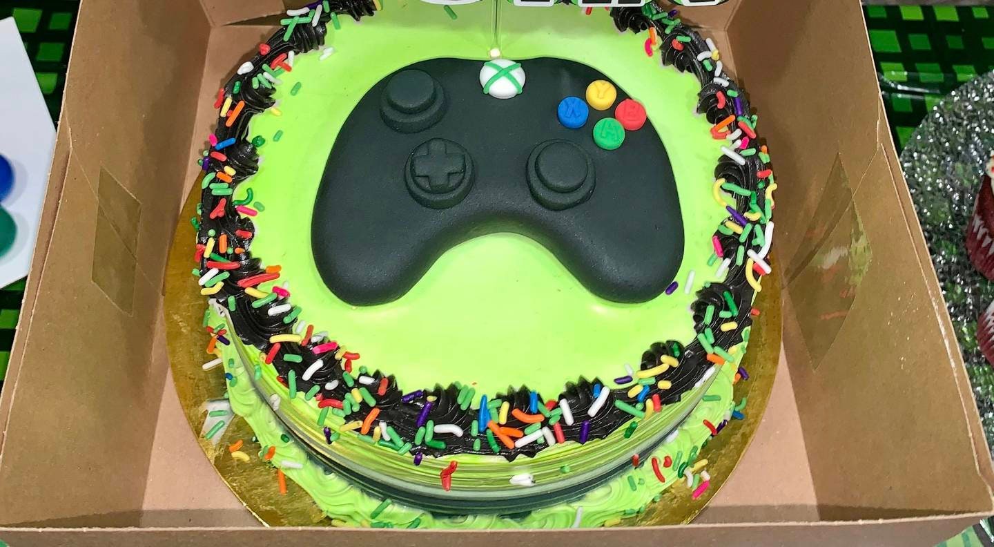 XBox Controller Level Up Happy Birthday Your Personalized Name Edible Cake  Topper Image ABPID53012 