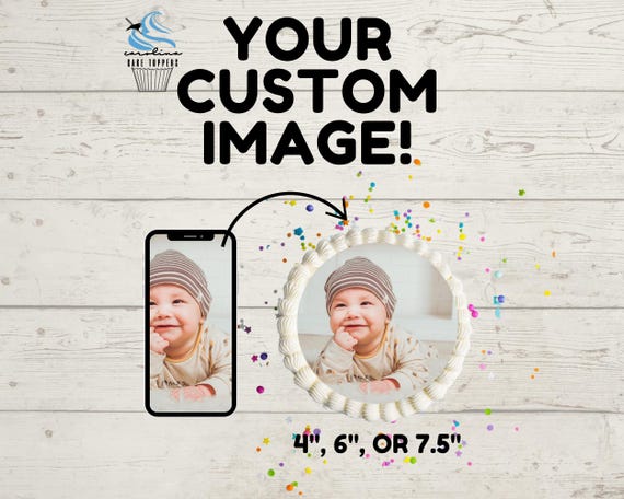Custom Image Cake Topper - Custom picture cupcake toppers - Business logo cake topper - team cake topper