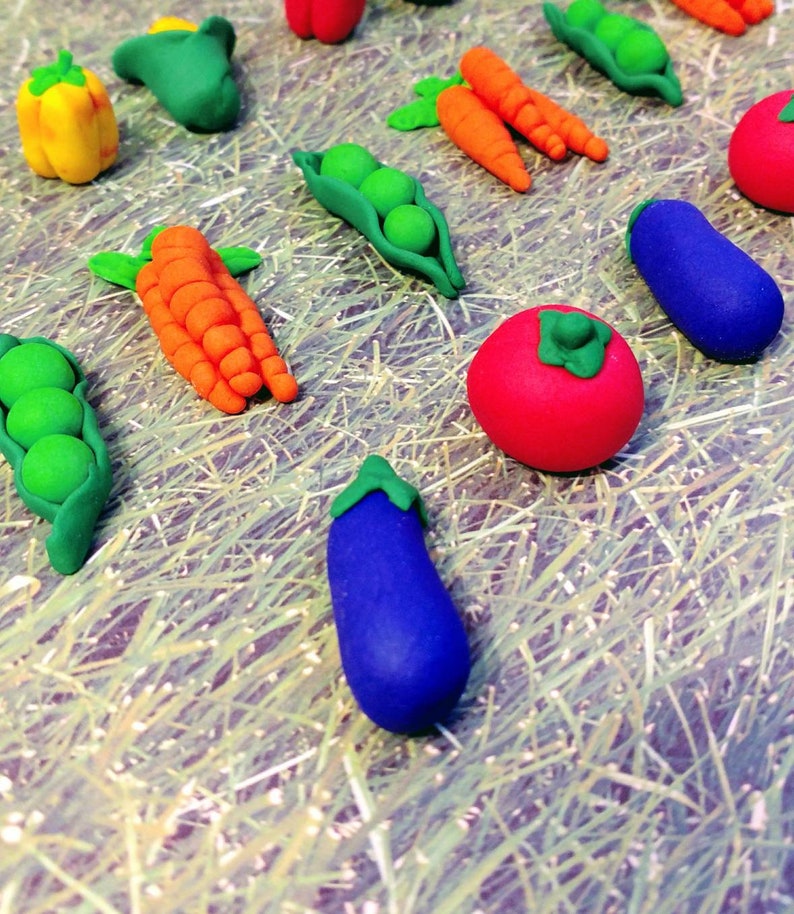 Vegetable Cake Topper Veggie Cupcake Toppers Garden Party Etsy