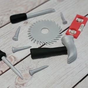 Fondant Tools - Tool Cake Toppers - Fondant Hammer Screwdriver Nails ...