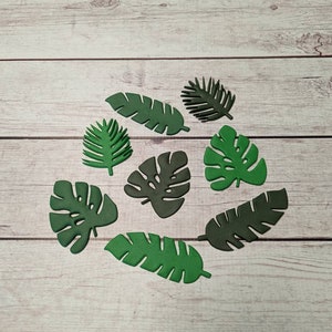 Fondant Tropical Leaves - Leaf Cake Toppers - Safari Party