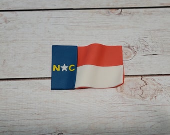 Fondant North Carolina Flag -  North Carolina Cake - Flag Topper - Fondant NC State Flag