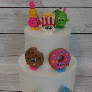 Fondant Shopping Inspired Character Cake Toppers - Birthday Decor - Kids Birthday - Girls Birthday Cake Topper