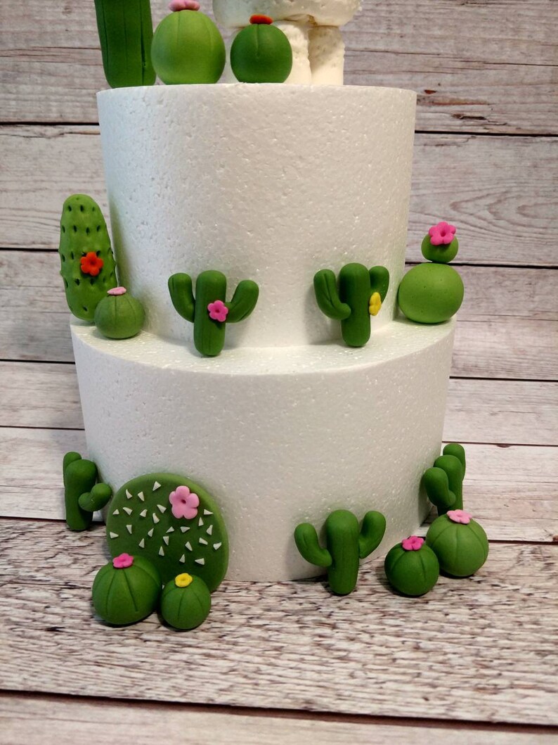 Fondant Llama and Cactus Cake Toppers Llama Cake Topper | Etsy