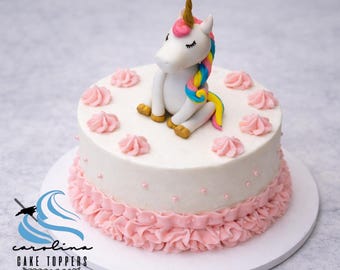 Fondant Unicorn Cake Topper - Unicorn Cake - Unicorn Party
