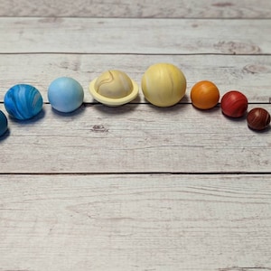 Fondant Planets - Planet Cake Toppers - Neutral Color Fondant Planets - Space Cake Toppers - Planet Cake - Fondant Solar System - Style 3